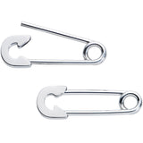 14G 3/4 Punk Rock Safety Pin Barbell Nipple Ring Set