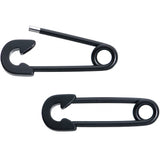 14G 3/4 Black Matte Punk Rock Safety Pin Barbell Nipple Ring Set