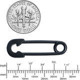 14G 3/4 Black Matte Punk Rock Safety Pin Barbell Nipple Ring Set
