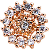 20G 1/4 Clear CZ Gem Rose Gold Tone Geometric Web Nose Bone