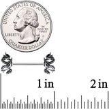 14G 9/16 Regal Medieval Dragon Barbell Nipple Ring Set