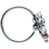 20G 5/16 Red Purple Flower in Flower Nose Hoop