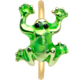 20G 5/16 Gold Tone Green Tree Frog Nose Hoop