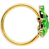 20G 5/16 Gold Tone Green Tree Frog Nose Hoop