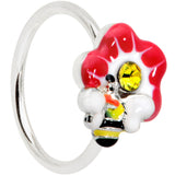 20G 5/16 Yellow Gem Queen Bee Flower Nose Hoop