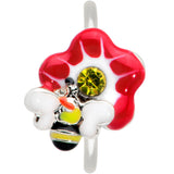 20G 5/16 Yellow Gem Queen Bee Flower Nose Hoop