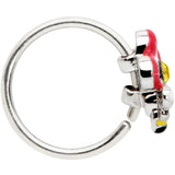 20G 5/16 Yellow Gem Queen Bee Flower Nose Hoop