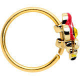 20G 5/16 Yellow Gem Gold Tone Queen Bee Flower Nose Hoop