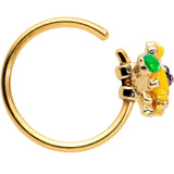20G 5/16 Gold Tone Summer Sunflower Nose Hoop