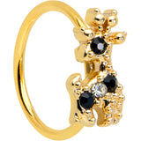 20G 5/16 Black Gem Decadent Deer Nose Hoop