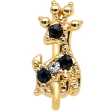 20G 5/16 Black Gem Decadent Deer Nose Hoop