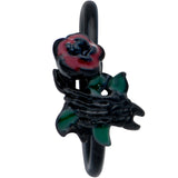 20G 5/16 Black Skeleton Flower Halloween Nose Hoop