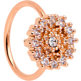 20G 5/16 Clear CZ Gem Rose Gold Tone Geometric Web Nose Hoop