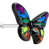 20G 1/4 Pride Rainbow Butterfly Nose Bone