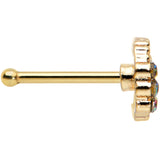 20G 1/4 Aurora Gem Gold Tone Owl In Moon Nose Bone