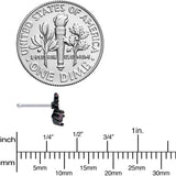 20G 1/4 Pink Gem Fanciful Black Flower Nose Bone