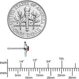 20G 1/4 Clear Red Gem Swirling Oval Nose Bone