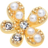 20G 1/4 Clear Gem Gold Tone Stylish Splat L Shape Nose Ring