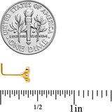 20G 1/4 Clear Gem Gold Tone Stylish Splat L Shape Nose Ring