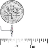 20G 7mm Textured in Pink Butterfly L Shape Nose Ring