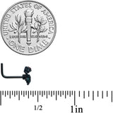 20G 7mm Black Skeleton Flower Halloween L Shape Nose Ring