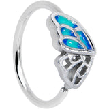 20G 5/16 Simple Blue Wing Butterfly Nose Hoop