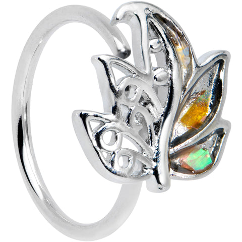 20G 5/16 Autumnal Colors Maple Leaf Nose Hoop