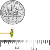 20G 1/4  Clear Gem Gold Tone Lush Green Leaf Nose Bone