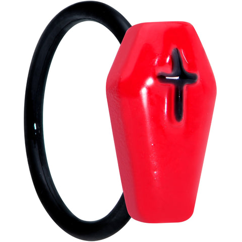 20G 5/16 Black Red Coffin Halloween Nose Hoop