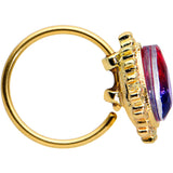 20G 5/16 Purple Tourmaline Gold Tone Drop Nose Hoop