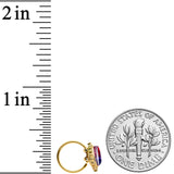 20G 5/16 Purple Tourmaline Gold Tone Drop Nose Hoop