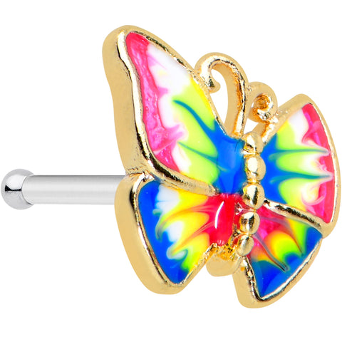 20G 1/4 Bright Butterfly Nose Bone
