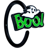 20G 5/16 Black Green Boo Ghost Halloween Nose Hoop