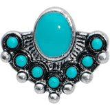 20G 1/4 Blue Turquoise Stone Southwest Shield Nose Bone