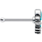 20G 1/4 Blue Turquoise Stone Southwest Shield Nose Bone