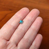 20G 1/4 Blue Turquoise Stone Southwest Shield Nose Bone