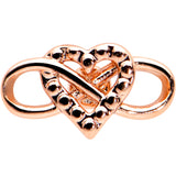 20G 1/4 Rose Gold Tone Textured Infinity Heart Nose Bone