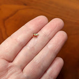 20G 1/4 Red Green Gem Gold Tone Tasty Cherry Fruit Nose Bone