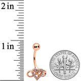 Clear Cubic Zirconia Gem Rose Gold Tone Infinity Heart Belly Ring