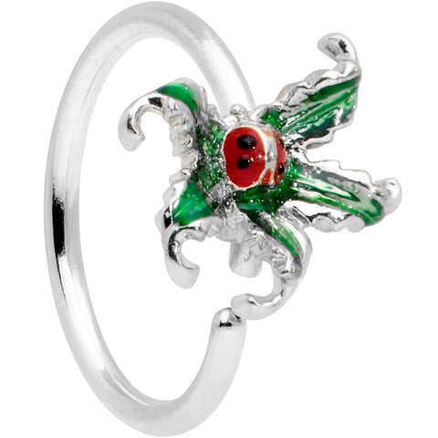 20G 5/16 Tiny Ladybug Leaves Nose Hoop