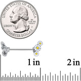 14G 9/16 Clear Gem Butterfly Daisy Flower Barbell Nipple Ring Set