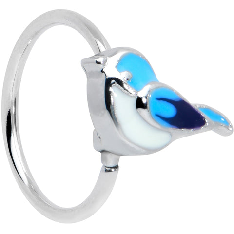 20G 5/16 Happy Little Blue Bird Nose Hoop