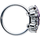 20G 5/16 Clear Purple Gem Abstract Elegance Nose Hoop