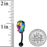 Aurora Gem Black Coffin Halloween Top Mount Belly Ring