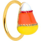 20G 5/16 Gold Tone Candy Corn Halloween Nose Hoop