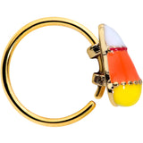 20G 5/16 Gold Tone Candy Corn Halloween Nose Hoop