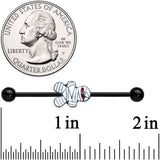 14G Black Red Eyed Mummy Halloween Industrial Barbell 38mm