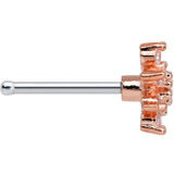 20G 1/4 Clear CZ Gem Stylish Rose Flower Nose Bone