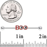 14G Black Gem Boo Halloween Industrial Barbell 38mm