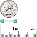 14G 1/2 Elegant Blue Turquoise Barbell Nipple Ring Set